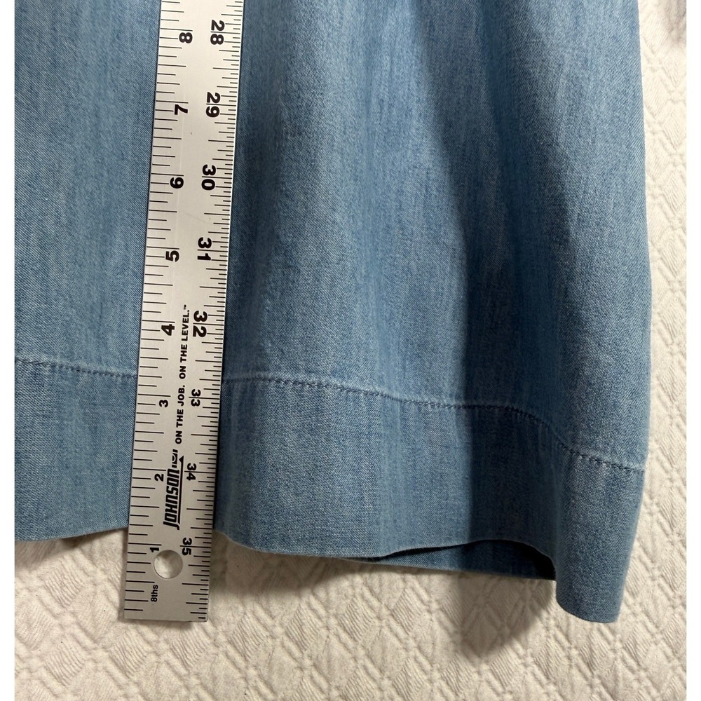 Vineyard Vines Womens Blue Cotton Chambray Popover Shirt Dress Pockets Large - Picture 4 of 8